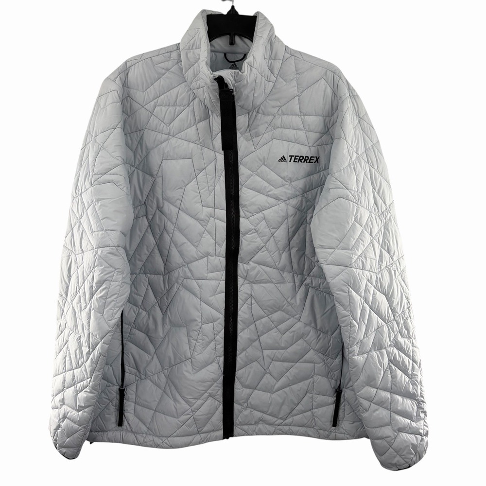 Adidas Terrex Hiker Jacket $200 Insulated Reflective Blue Black Men's GM4768